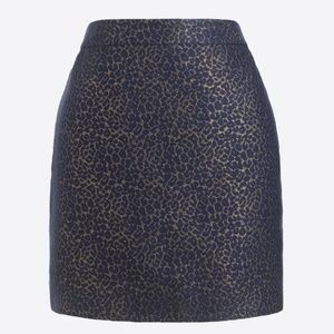 New JCrew Factory Navy Leopard Mini Skirt Size 2